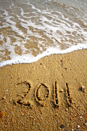 2011 written on sandの写真素材