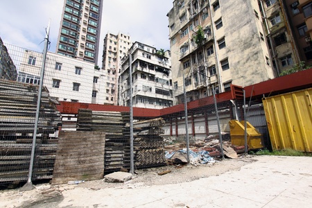 Construction site in Hong Kongの写真素材