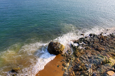 Rocky seashore in Hong Kongの写真素材