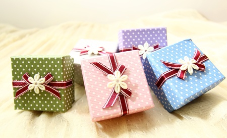 Colorful gift boxesの写真素材