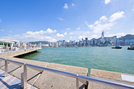Hong Kong skyline along the waterfront の写真素材