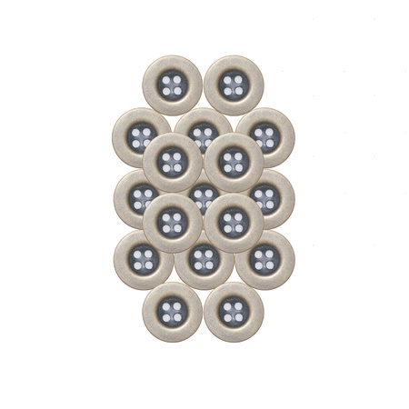 Cloth buttons isolated on white backgroundの写真素材