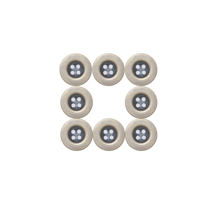 Cloth buttons isolated on white backgroundの写真素材