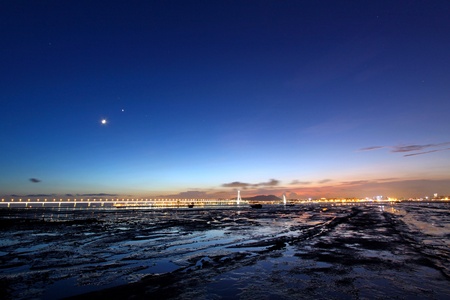 Magical moment of sunset in Hong Kongのeditorial素材