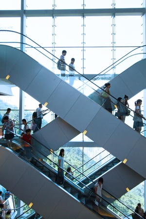 Moving escalator in shopping mallのeditorial素材