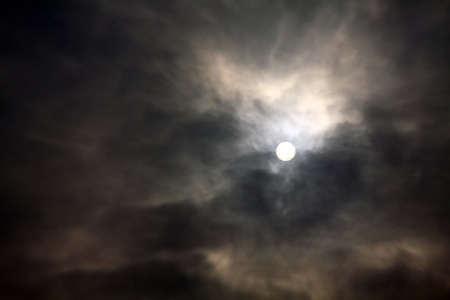 Sun in the cloud before thunderstormの写真素材