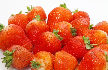 Strawberries isolated on white backgroundの写真素材
