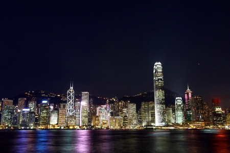Hong Kong at nightのeditorial素材