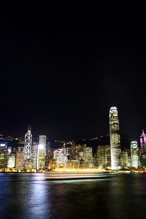 Hong Kong night view along Victoria Harbourのeditorial素材