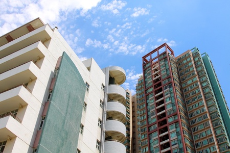 Hong Kong apartment blocksのeditorial素材