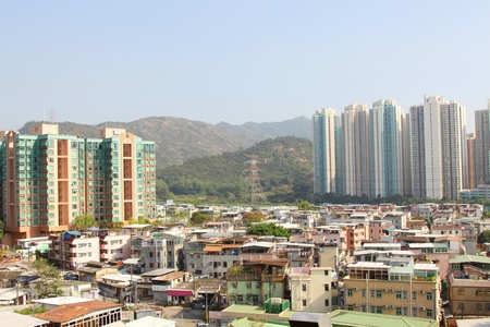 Hong Kong downtown and residential buildingsのeditorial素材