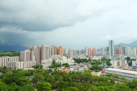 Yuen Long district in Hong Kong at day timeのeditorial素材