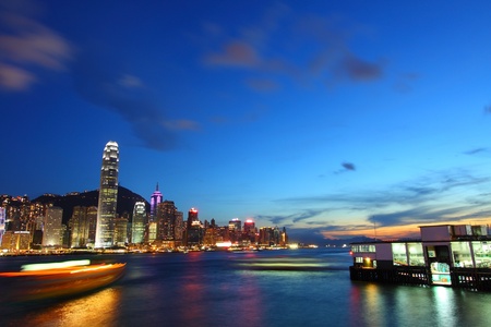 Hong Kong at nightの写真素材