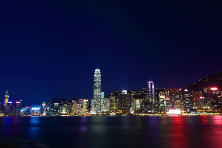 Hong Kong at nightのeditorial素材