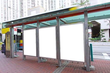 Blank billboard on bus stopのeditorial素材