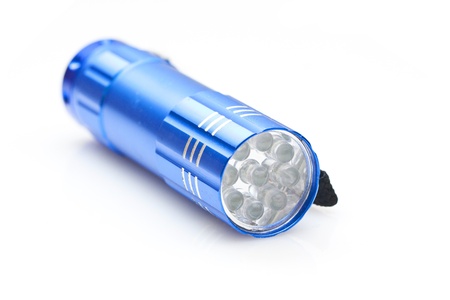 Blue torch on white backgroundの写真素材