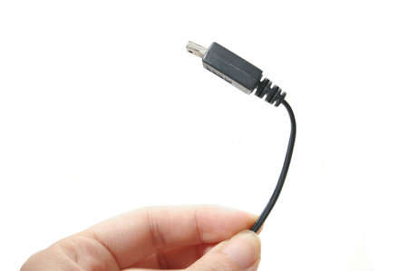 Human hand holding usb