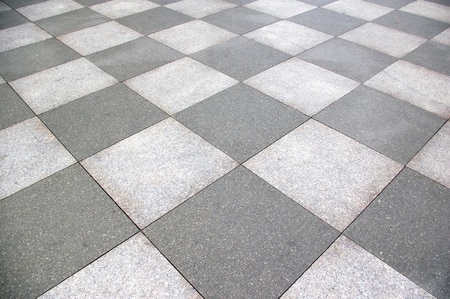 Grey and White Tiled floor の写真素材