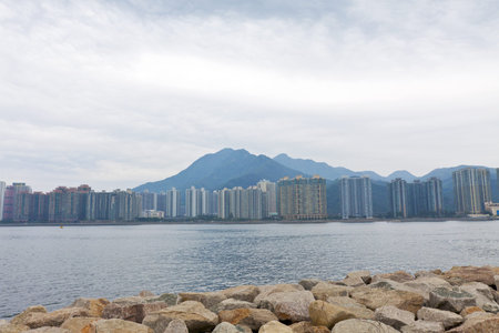 Hong Kong apartment blocks along the coast