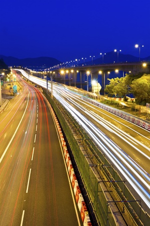 Traffic at highway in Hong Kongの写真素材