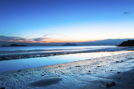 Sunset along the coast, Hong Kong.の写真素材