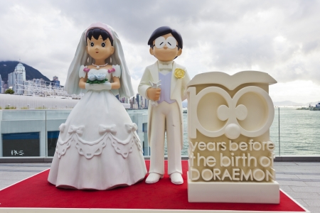 HONG KONG - AUG 13: Hong Kong Largest Doraemon Exhibition is appearing in Harbour city, Hong Kong on 13 August, 2012. It is the early celebration of Doraemon's birth â 100 years early.のeditorial素材