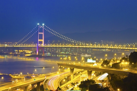 Bridge in modern cityの写真素材