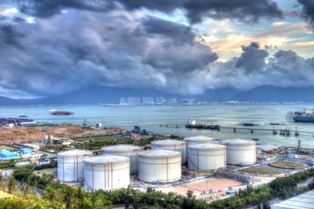 Oil tank in cargo service terminal の写真素材