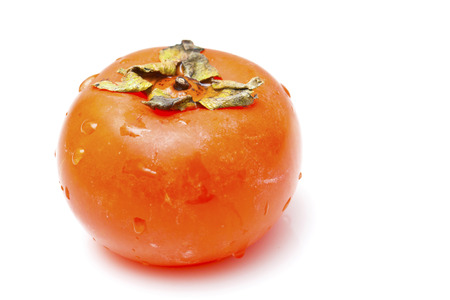 Persimmon isolated on white backgroundの写真素材