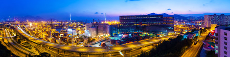 Hong Kong highway and transportation in downtown areaのeditorial素材