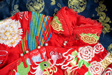 Chinese tradition marriage formal clothesの写真素材