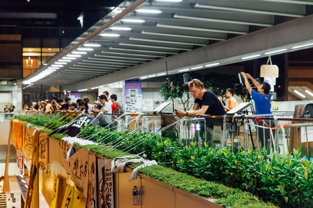 HONG KONG, OCT 1: Umbrella Revolution in Admiralty on 1 October 2014. Hong Kong people are fighting for a real universal suffrage for the next chief executive election.のeditorial素材