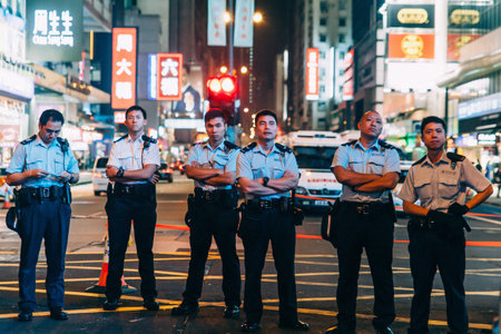 HONG KONG, OCT 23: Umbrella Revolution in Mongkok on 23 October 2014. Hong Kong people are fighting for a real universal suffrage for the next chief executive election.のeditorial素材
