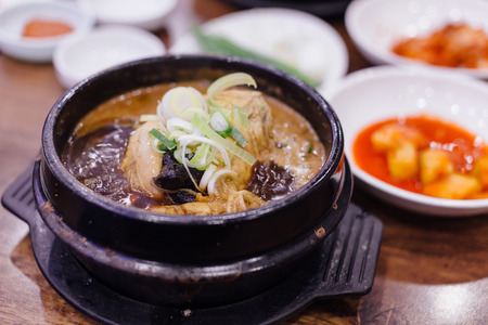 Ginseng chicken soupの写真素材