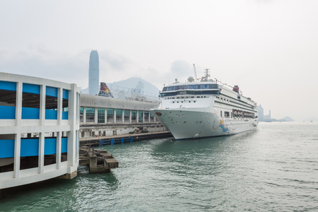 HONG KONG - SEP 19: Star Cruises Superstar Virgo docked at Ocean Terminal, Tsim Sha Tsui in Hong Kong on 19 September, 2015. Star Cruises is the third largest cruise line in the world.のeditorial素材