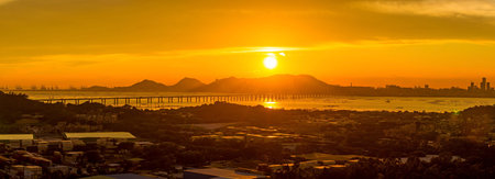 Shenzhen Hong Kong bridge at sunset