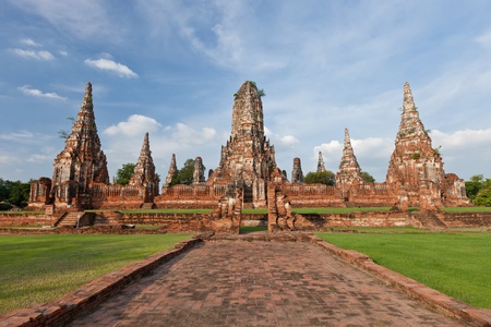thai pagoda in ayutthayaの写真素材