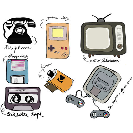Vintage good old day stuff nostalgia illustration