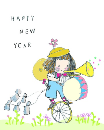 Happy new year party music illustrationのイラスト素材