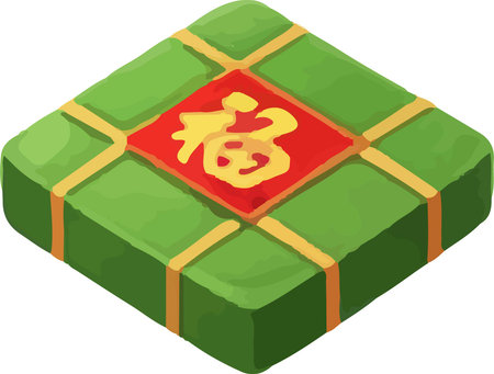 Celebrate Tet with Banh Chung, a traditional Vietnamese rice cake symbolizing prosperity. Perfect for Lunar New Year celebrations and cultural events.のイラスト素材