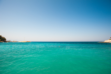 turquoise sea at the resort. Clear sea for swimming.の写真素材
