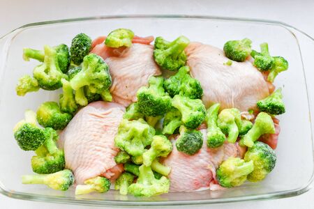 turkey with vegetables close-up. view from above. home dinner for guests.の写真素材