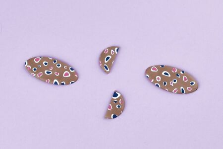 polymer clay product. handmade earrings. do it yourself. Colorful ethnic pendant charm of polymer clay. Handmade jewelry of polymer clayの写真素材