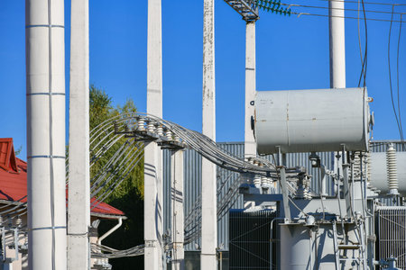 Electric power station transformer high-voltage equipment strategic object power unit. Power station...