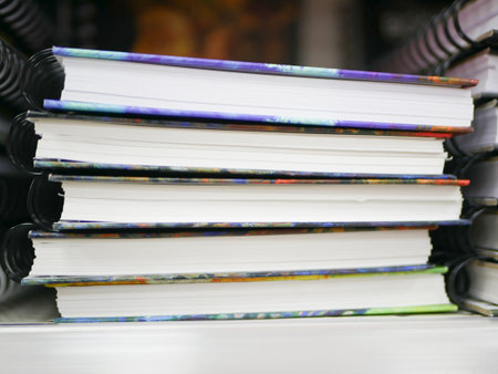 stack of notebooks. Stack of notebooks background, in office for education learning concept