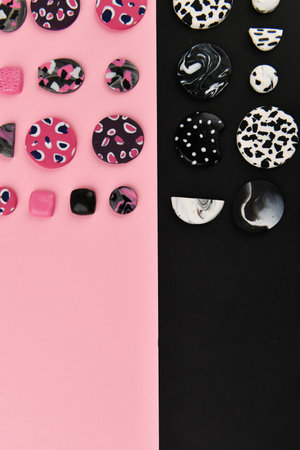 Handmade jewelry made of polymer clay. A product from polymer clay. Multi-colored polymer clay. Hand...