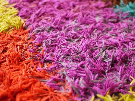 multi-colored carpet close-up. fleecy carpet. view from above.の写真素材