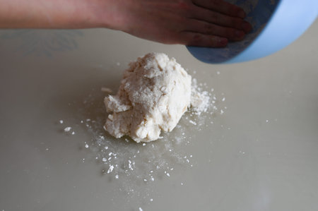 Easter baking. Baking Easter cake. Manual dough preparation