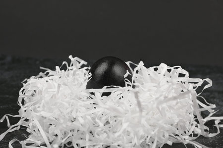 Dark eggs. Black easter concept. Black eggs. Easter for black peopleの写真素材