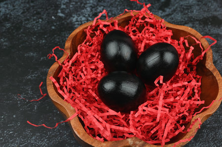 Dark eggs. Black easter concept. Black eggs. Easter for black people